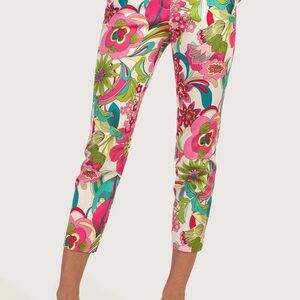 Trina Turk Moss 2 Pant Size 12 Mod Floral Crop Pant